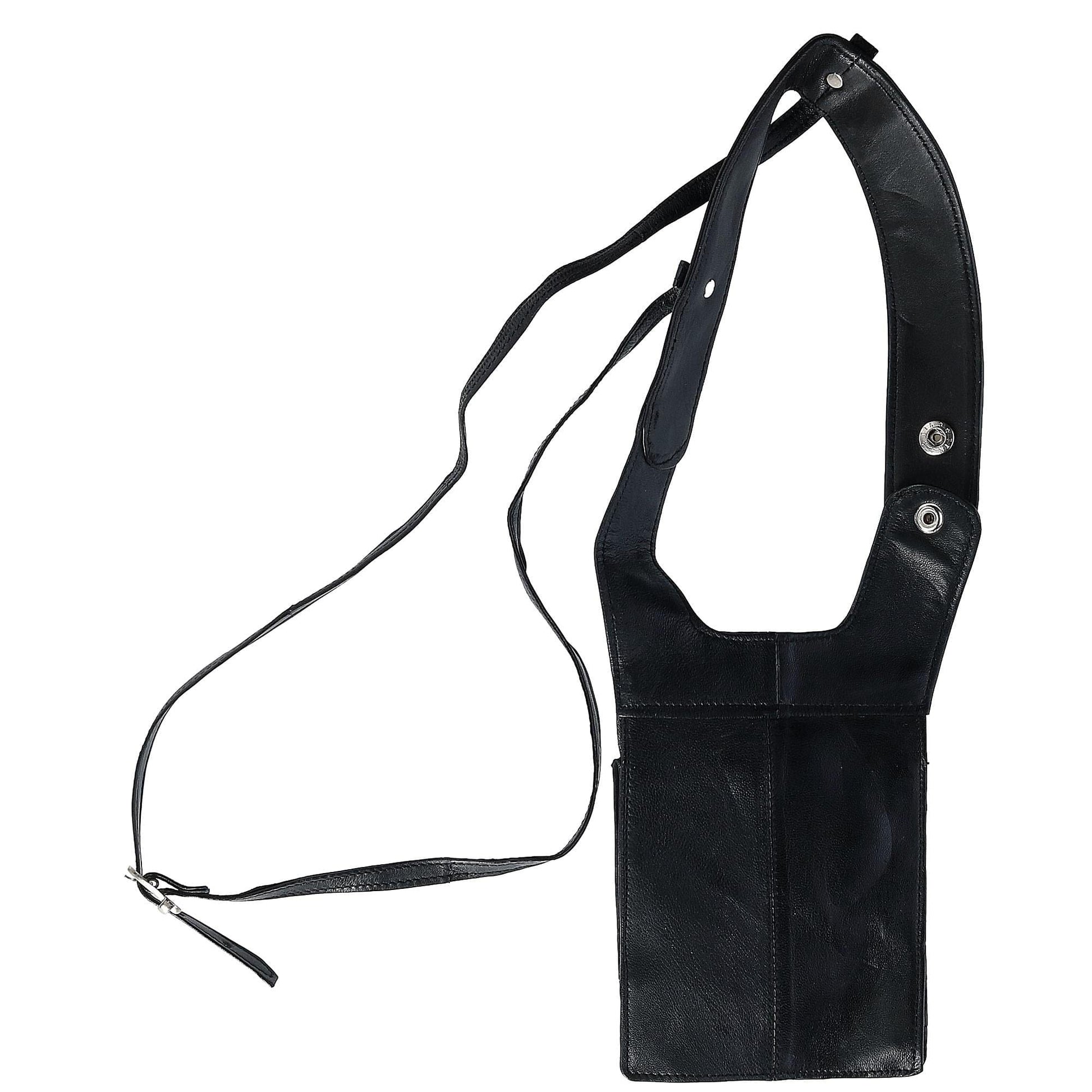 CTM® Unisex Leather Travel Shoulder Wallet - Black