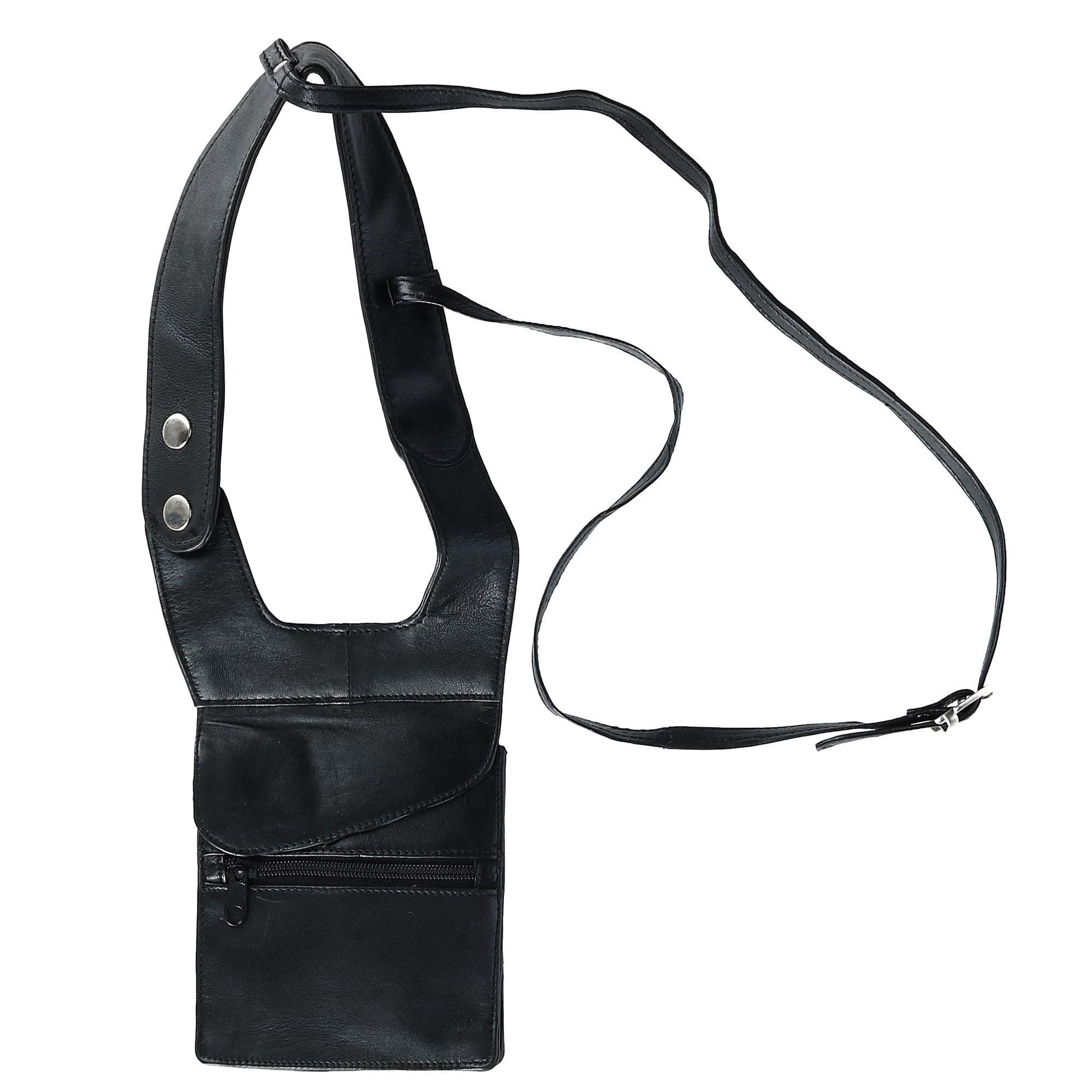 CTM® Unisex Leather Travel Shoulder Wallet - Unisex Leather Travel Shoulder Wallet