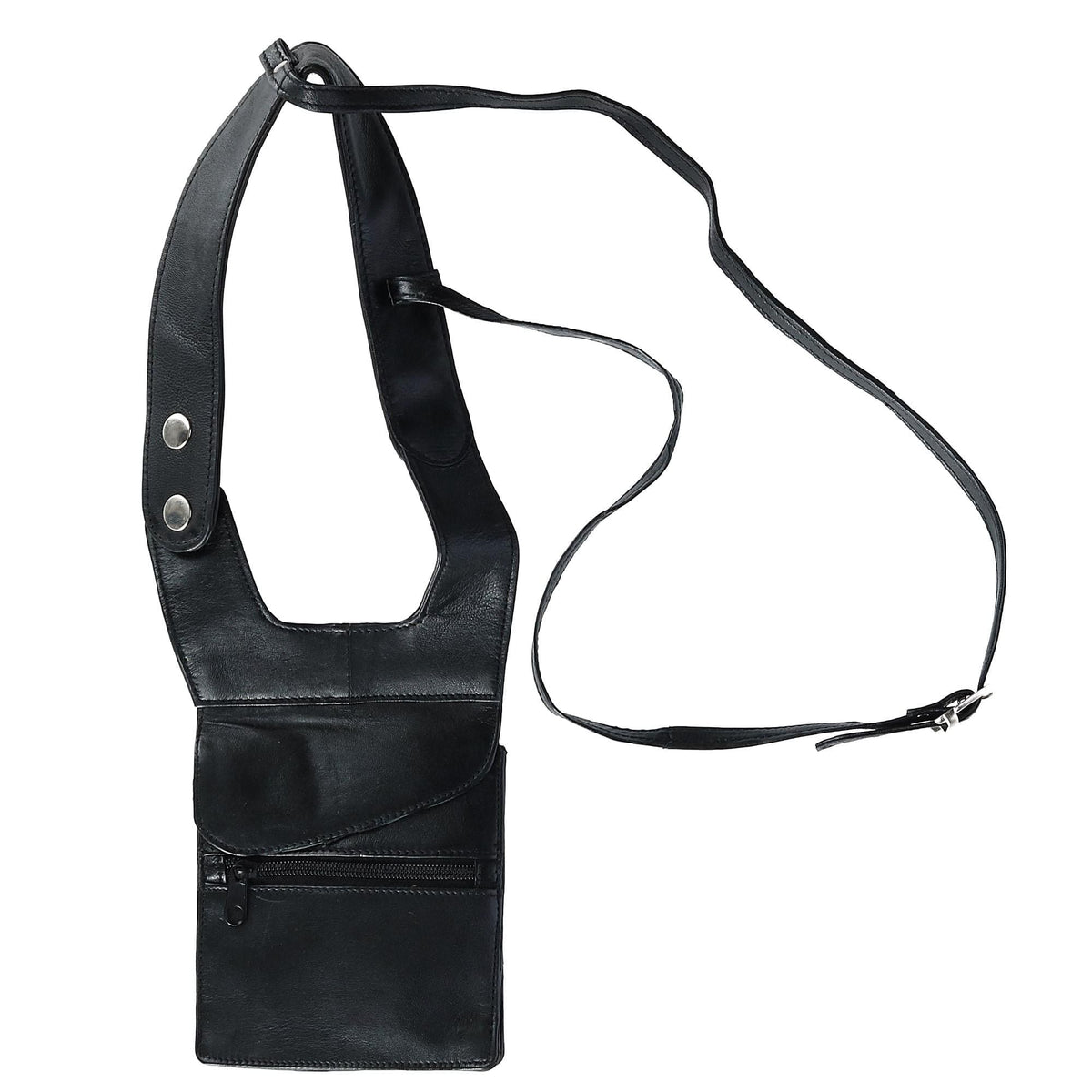 CTM® Unisex Leather Travel Shoulder Wallet - Unisex Leather Travel Shoulder Wallet