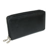 Leather Double Zippered Checkbook Cover Wallet