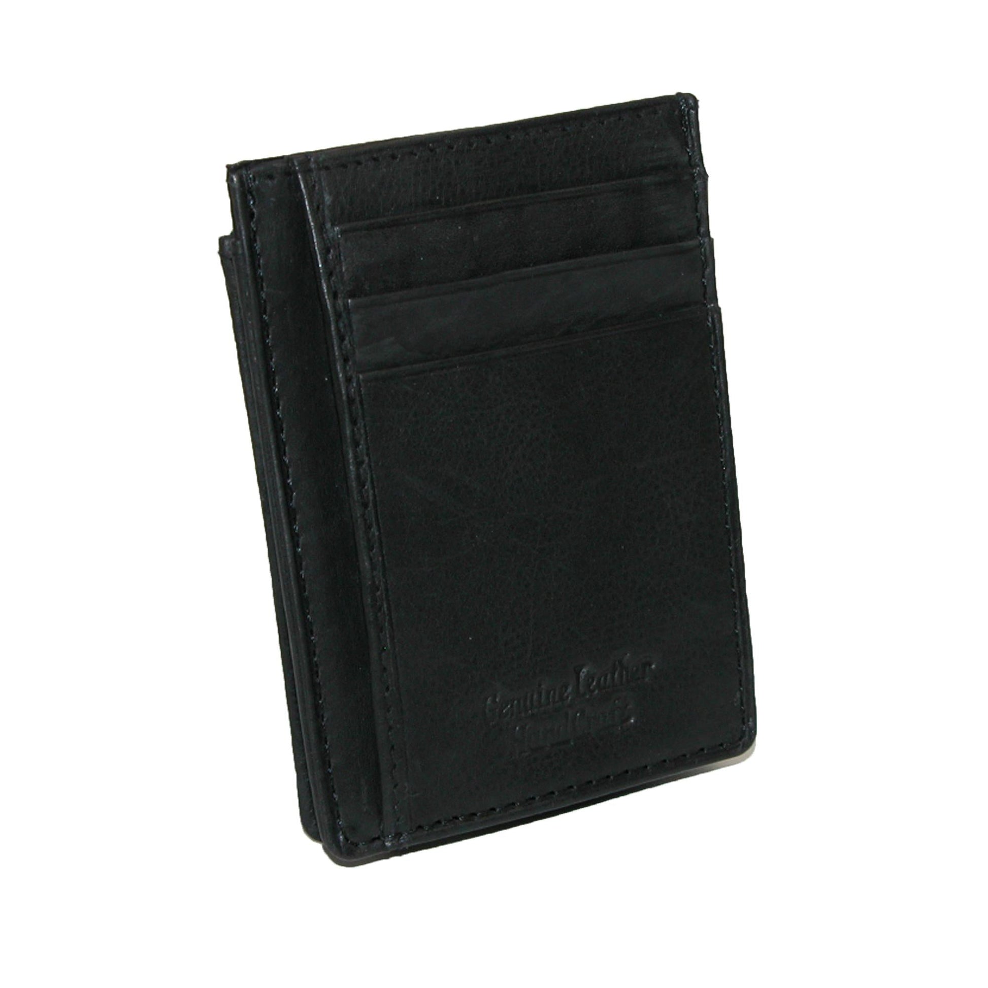 Paul & Taylor Men's Leather Front Pocket Credit Card ID Holder Wallet - Black