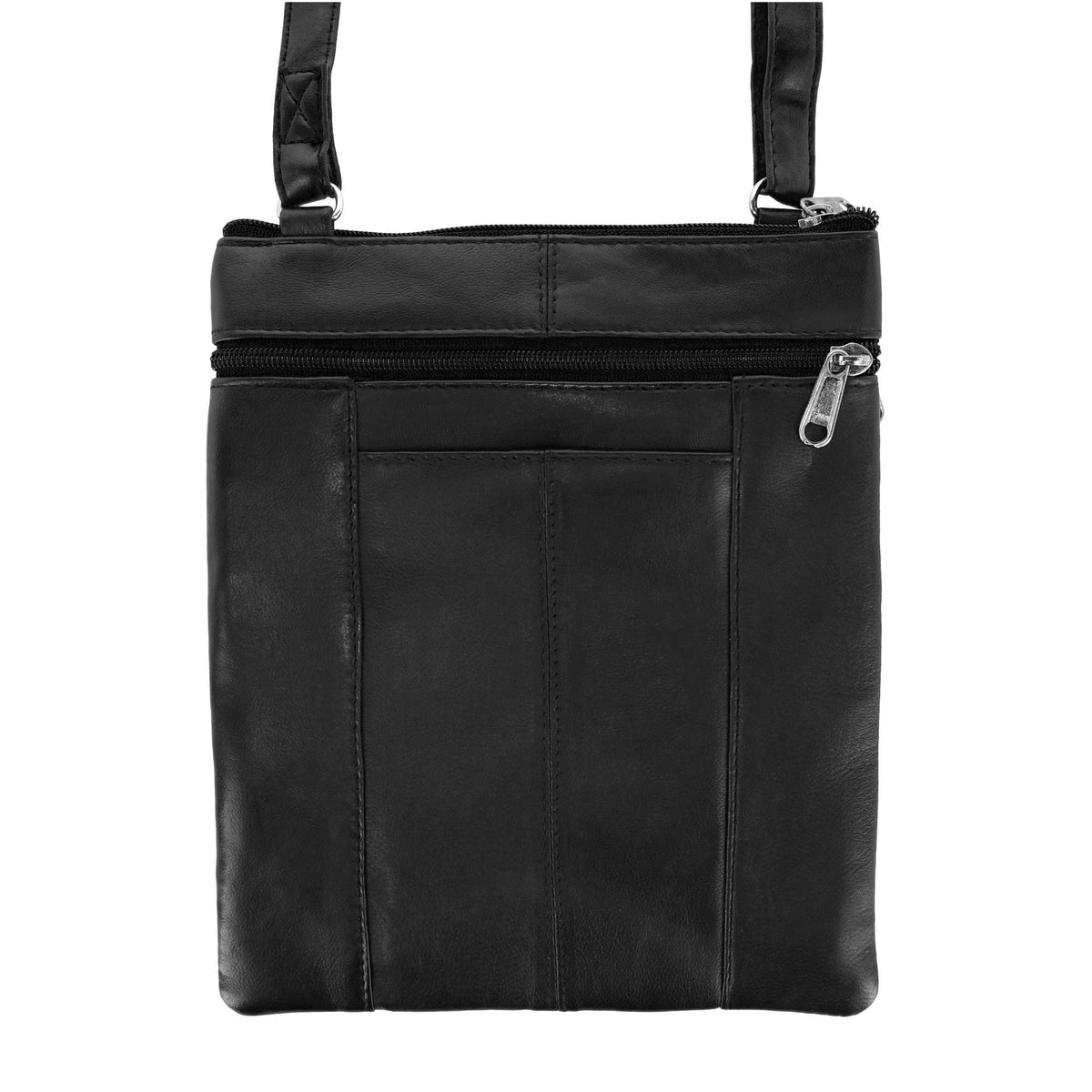London Stitch Women's Leather Phone Pocket Crossbody Handbag - Black