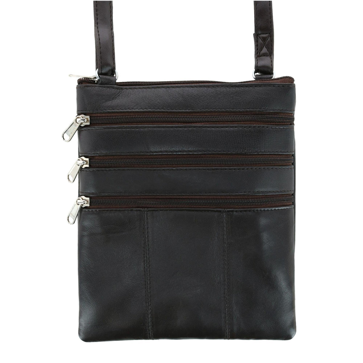 London Stitch Women's Leather Phone Pocket Crossbody Handbag - Brown