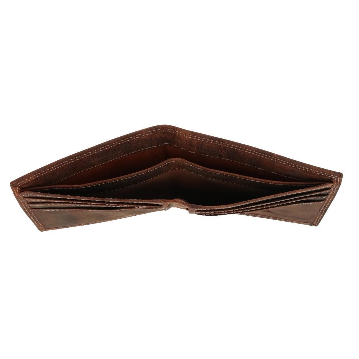 CTM® Men's Leather RFID Bifold Wallet - Brown
