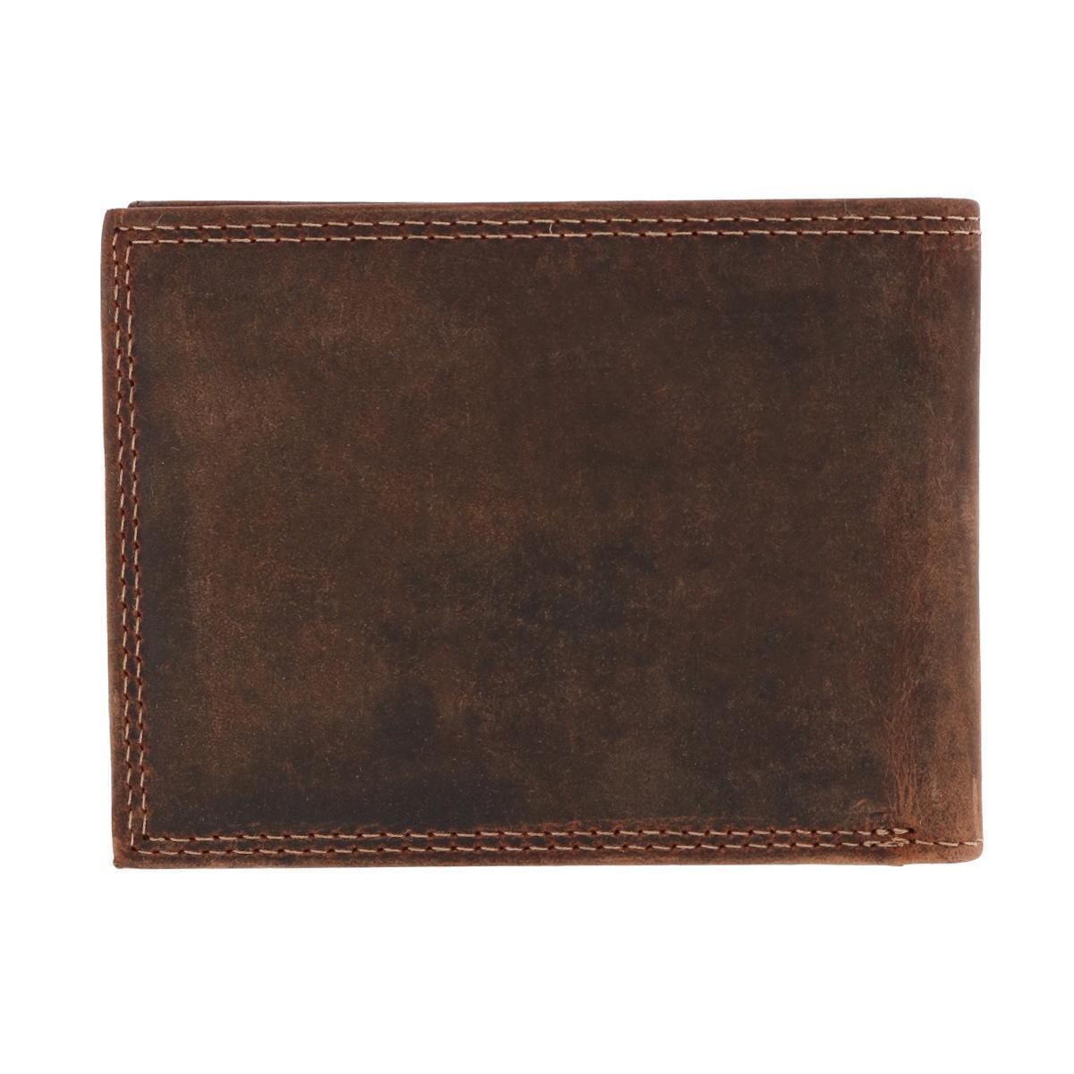 CTM® Men's Leather RFID Bifold Wallet - Brown