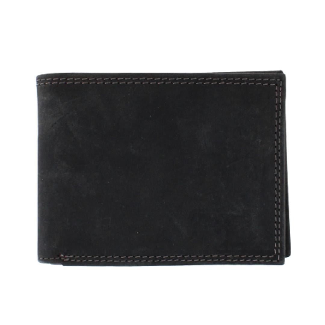 CTM® Men's Leather RFID Bifold Wallet - Charcoal
