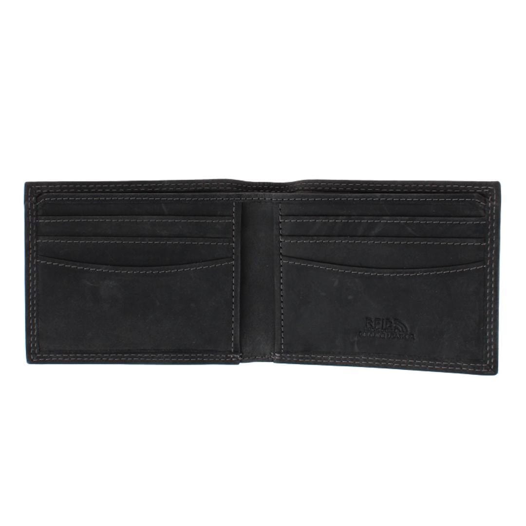 CTM® Men's Leather RFID Bifold Wallet - Charcoal