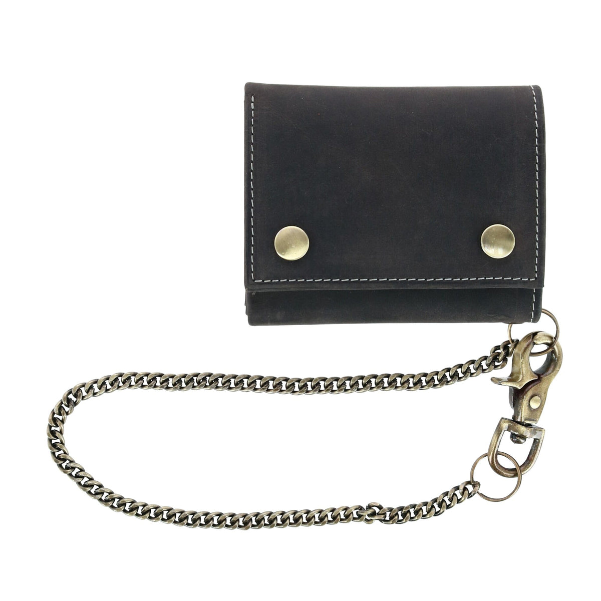 CTM® Men's RFID Hunter Leather Chain Wallet - Black