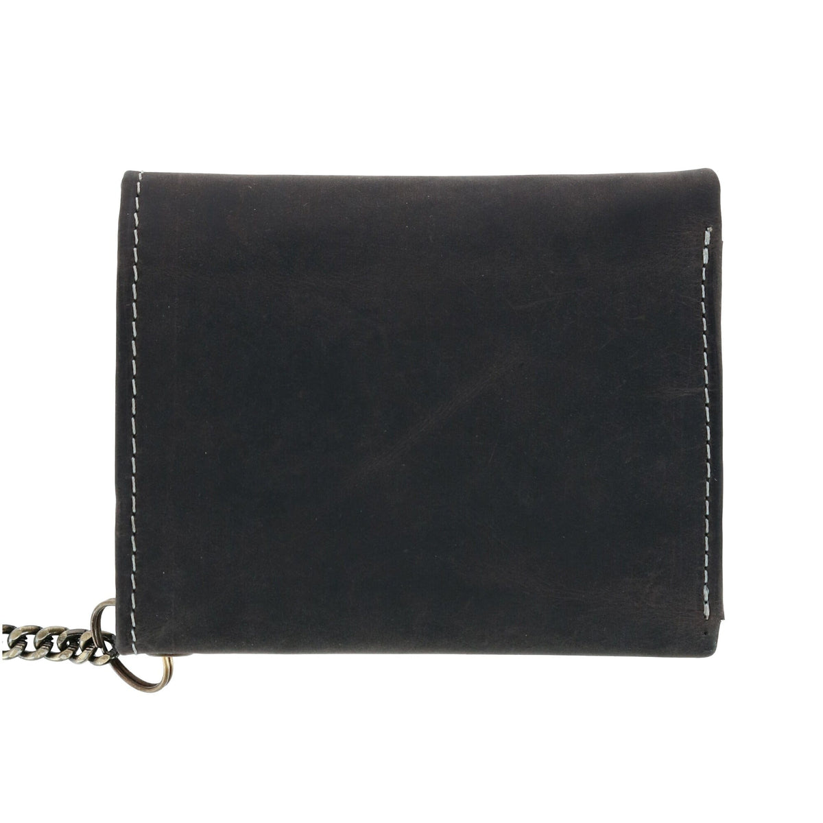 CTM® Men's RFID Hunter Leather Chain Wallet - Black