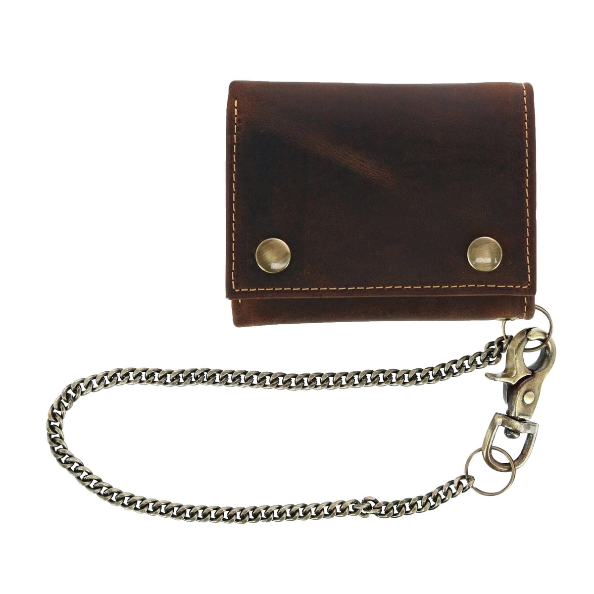 CTM® Men's RFID Hunter Leather Chain Wallet - Brown