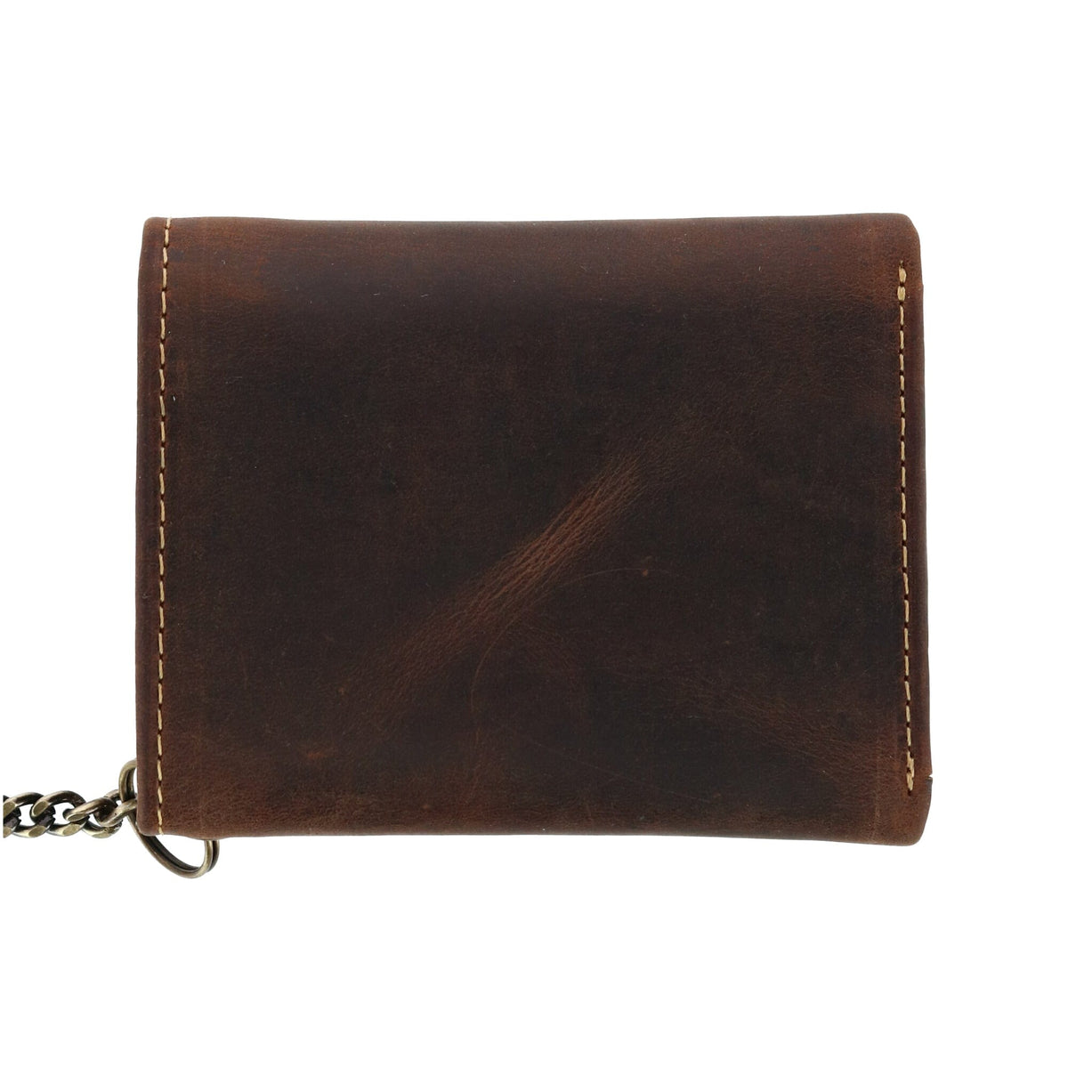 CTM® Men's RFID Hunter Leather Chain Wallet - Brown