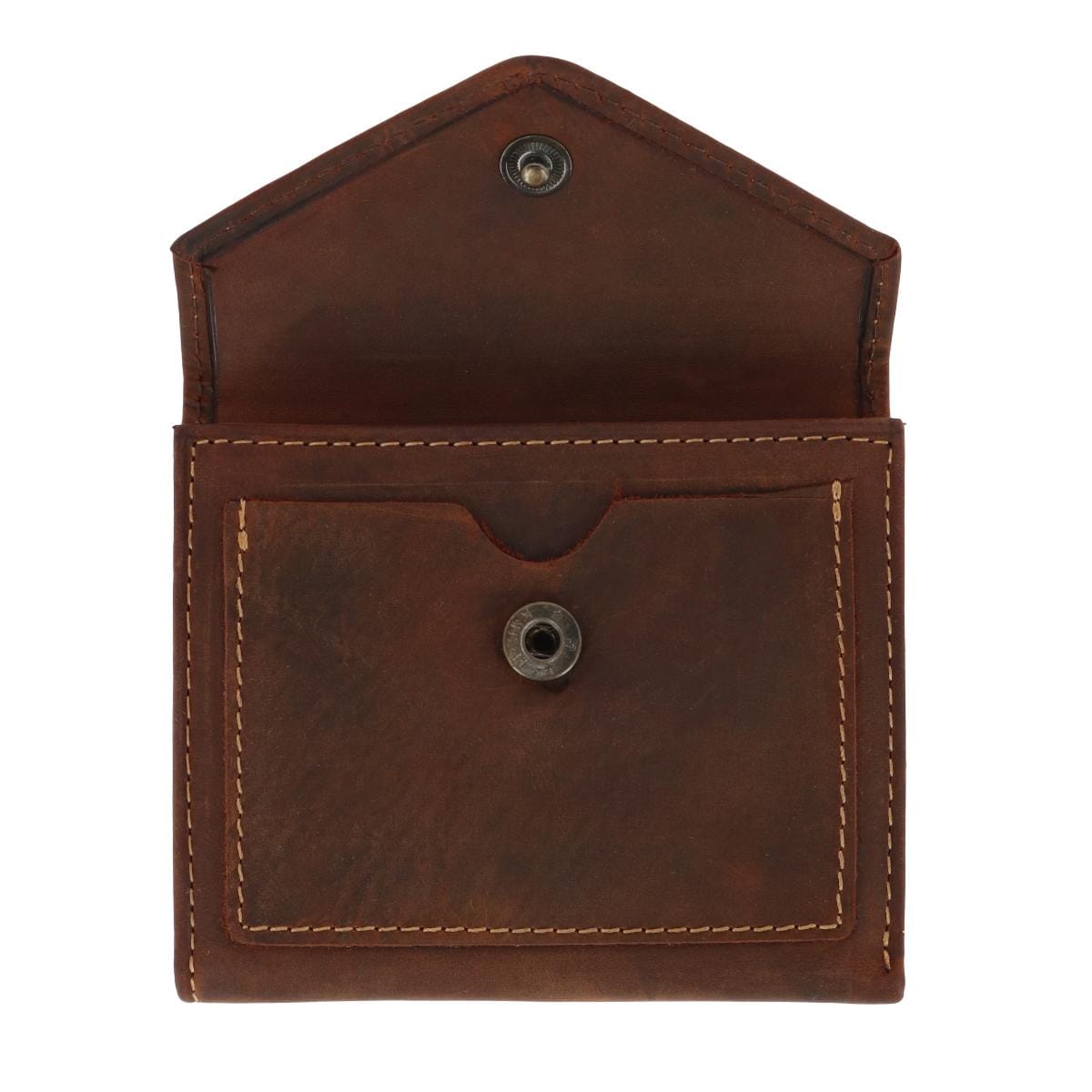 CTM® Men's Leather Envelope Style Trifold Wallet - Brown