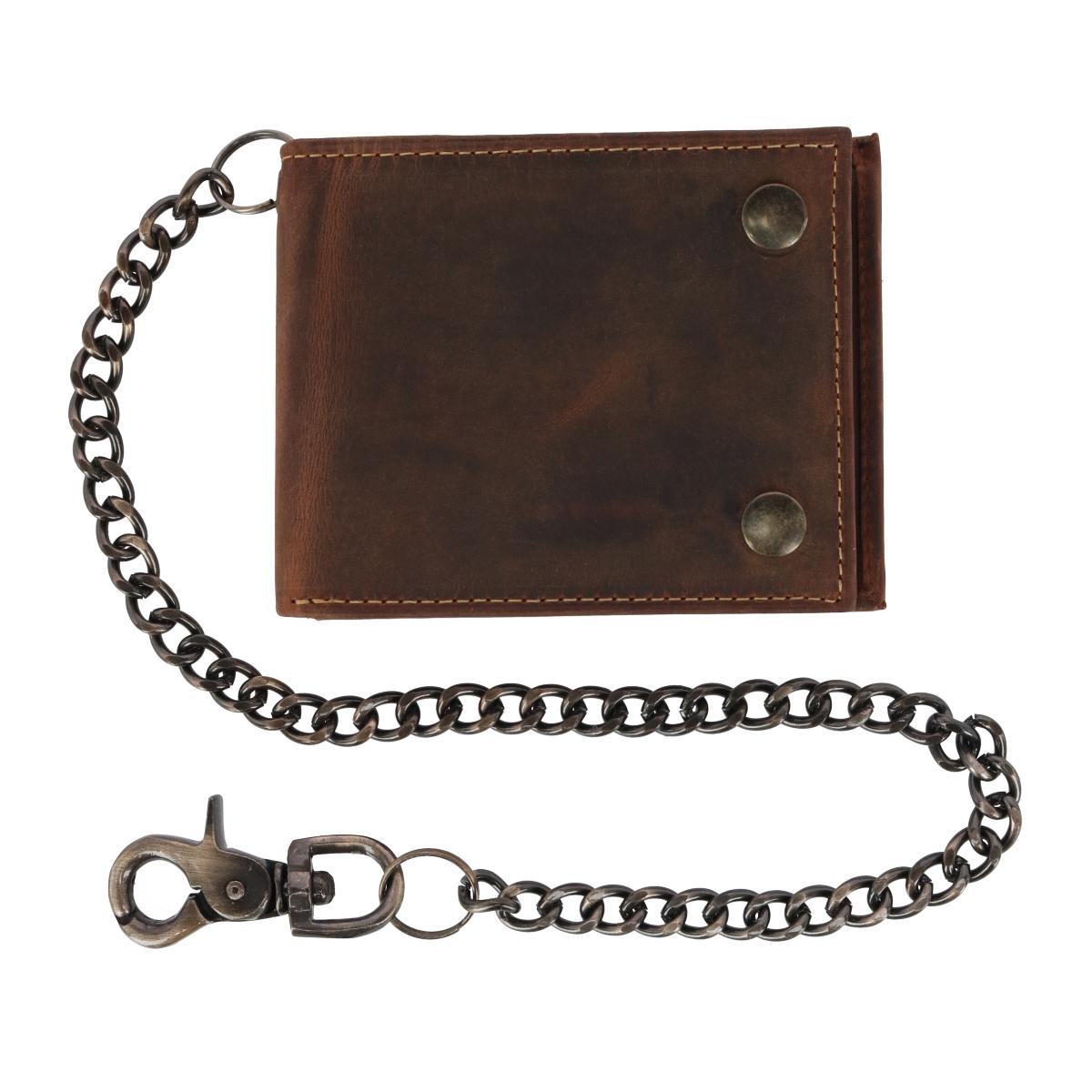 CTM® Men's Leather Bifold Chain Wallet