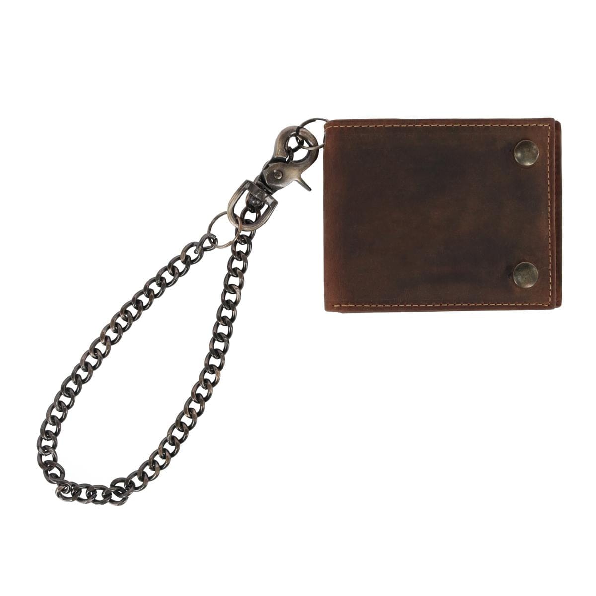 CTM® Men's Leather Bifold Chain Wallet - Brown