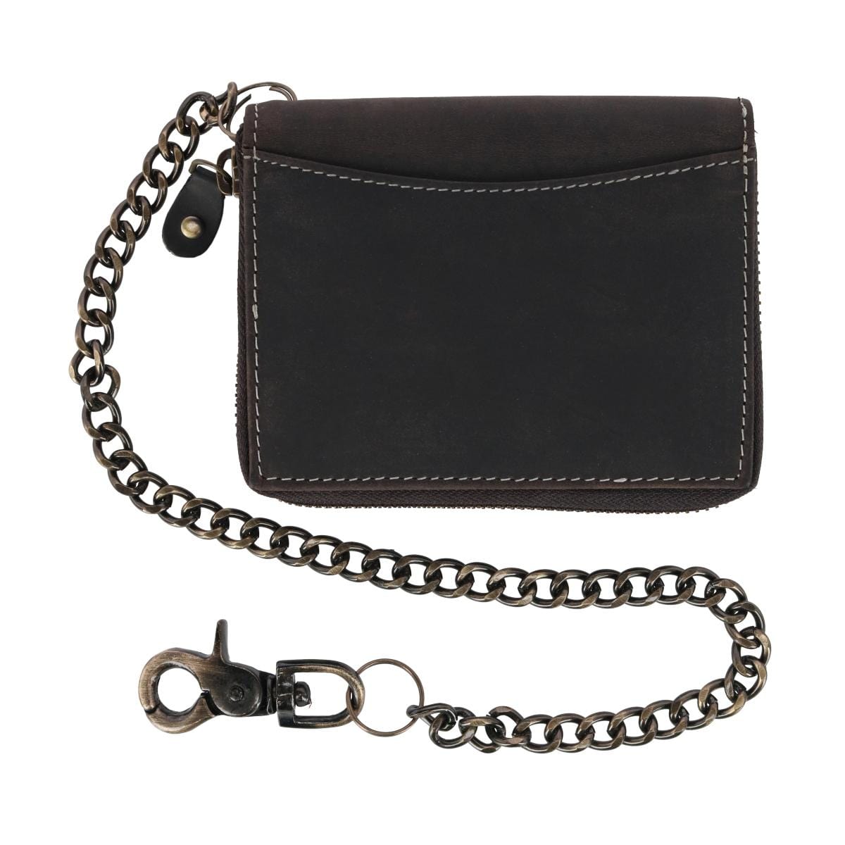 CTM® Men's Bifold Zip Around Chain Wallet with Interior Zip - Men's Bifold Zip Around Chain Wallet with Interior Zip