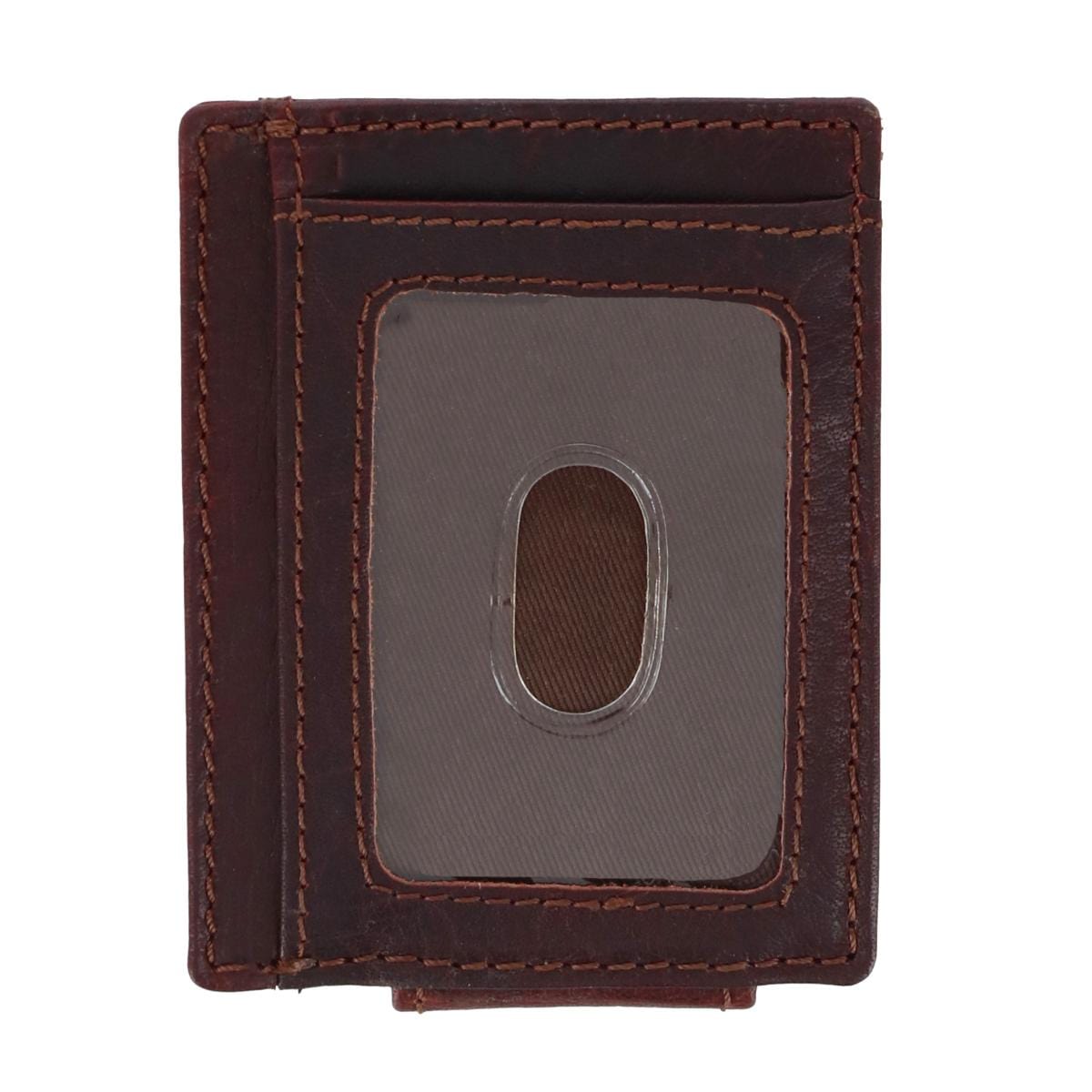 CTM® Men's Leather Front Pocket Money Clip - Brown