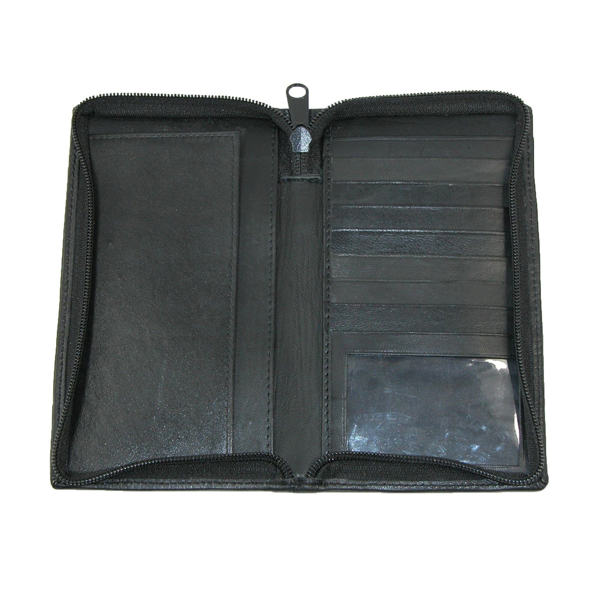 Paul & Taylor Leather Zippered Checkbook Cover and Wallet - Black