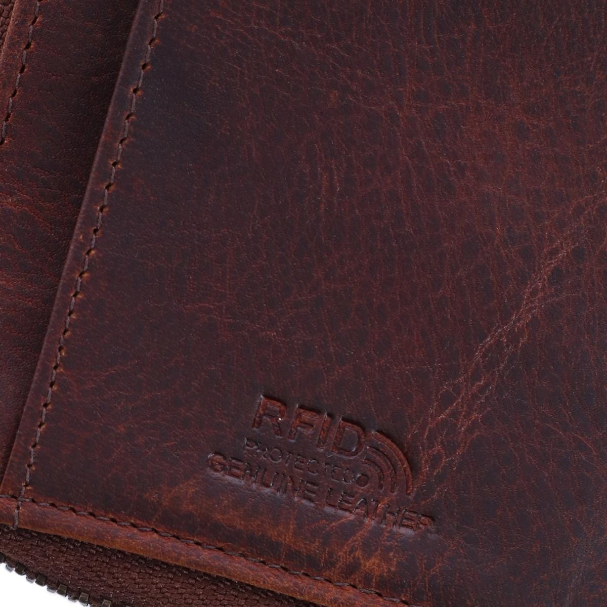 Paul & Taylor Men's Leather Zippered Side Front Pocket Wallet - Brown