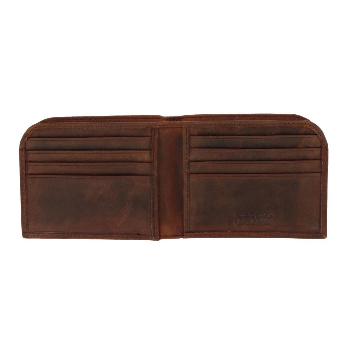 CTM® Men's Vintage Hunter Leather Curved Front Pocket Wallet - Charcoal