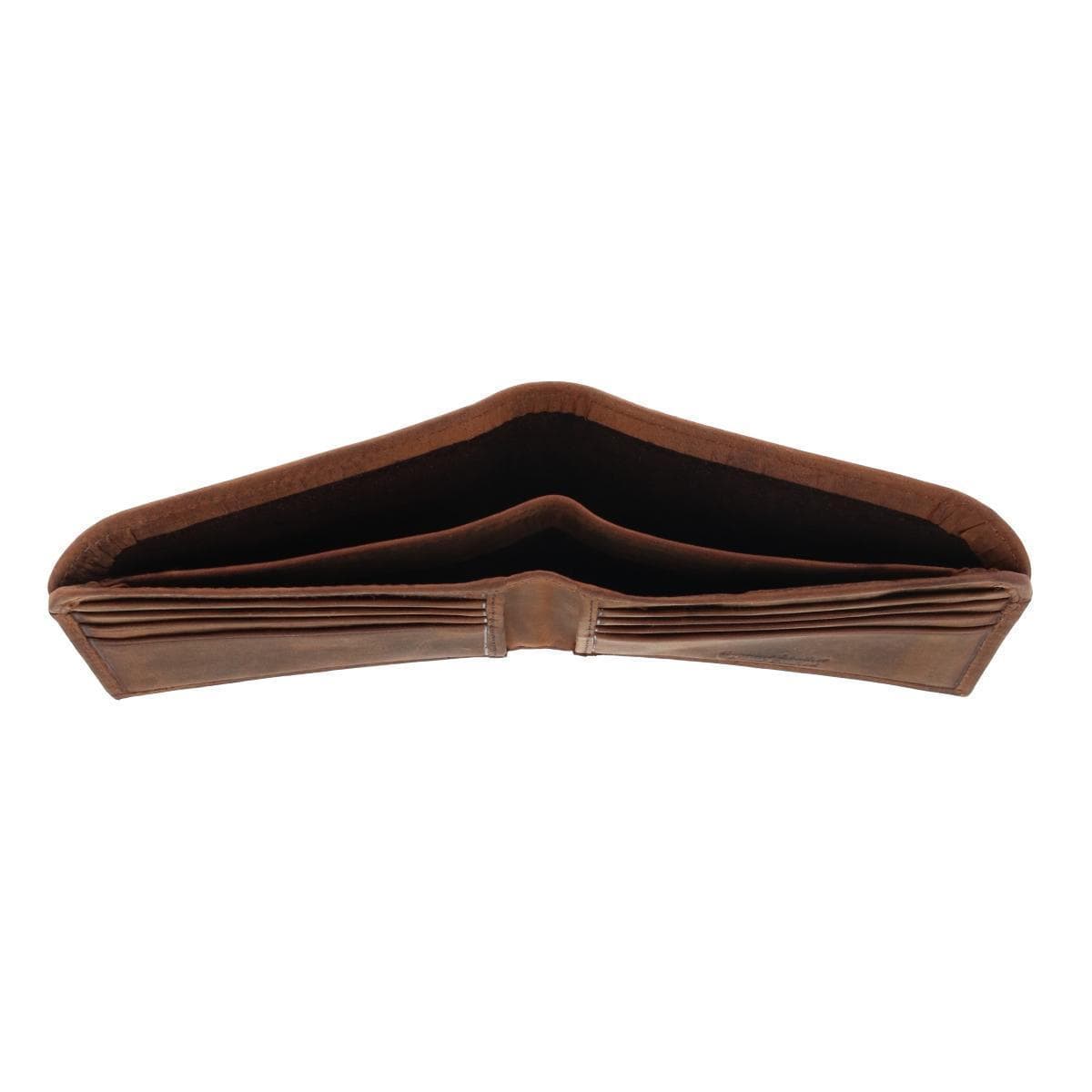 CTM® Men's Vintage Hunter Leather Curved Front Pocket Wallet - Charcoal