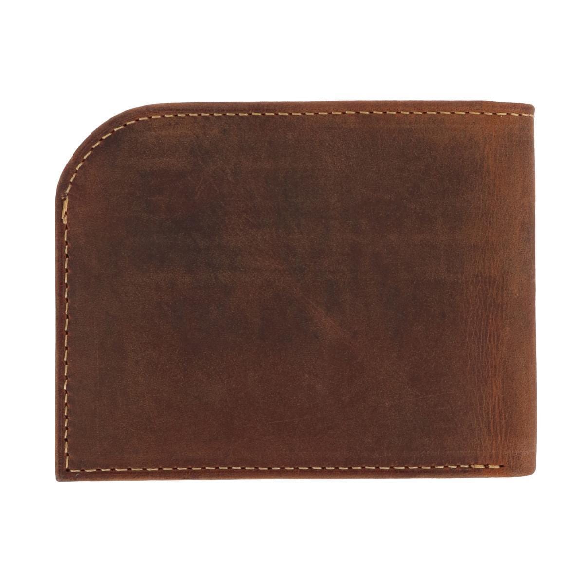 CTM® Men's Vintage Hunter Leather Curved Front Pocket Wallet - Charcoal