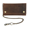 Men's Hunter Leather Long Trifold Chain Wallet