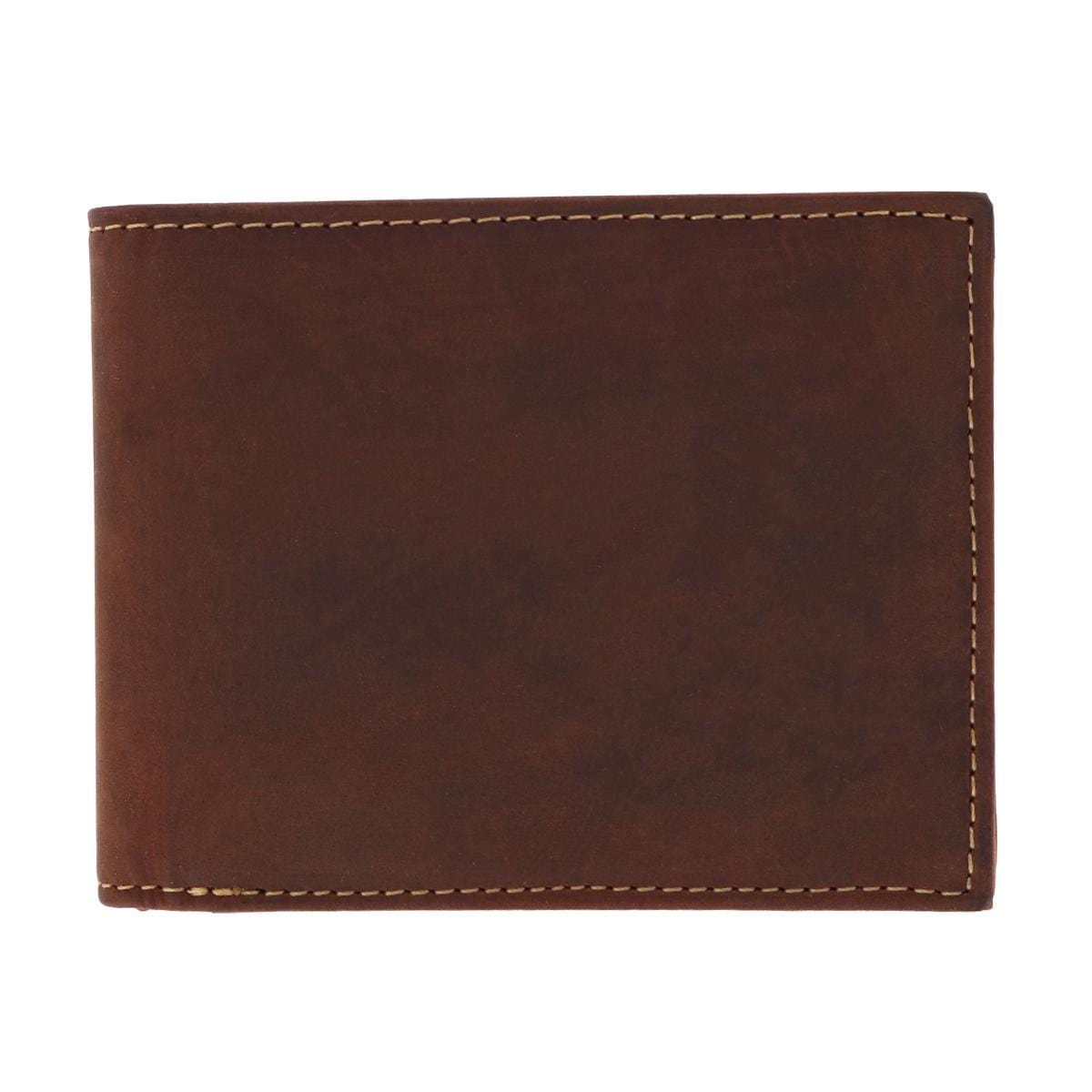 CTM® Men's Leather Expandable Bill Slot Bifold Wallet - Brown