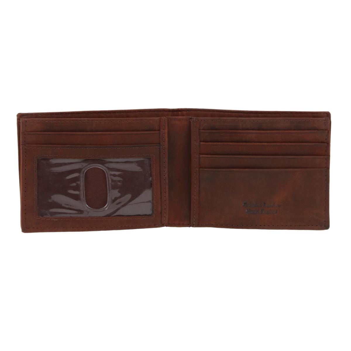 CTM® Men's Leather Expandable Bill Slot Bifold Wallet - Brown