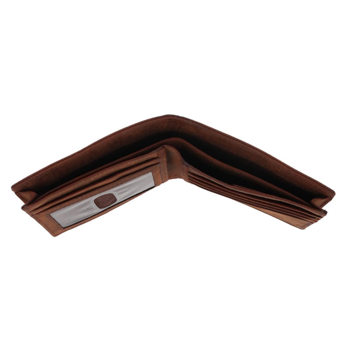CTM® Men's Leather Expandable Bill Slot Bifold Wallet - Brown