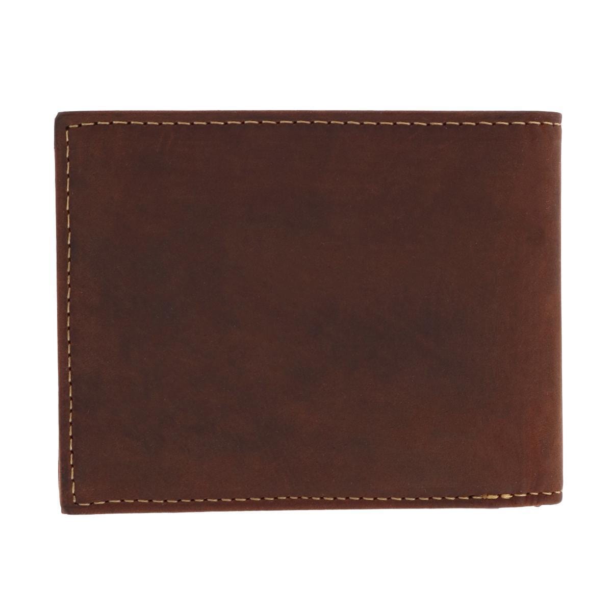 CTM® Men's Leather Expandable Bill Slot Bifold Wallet - Brown