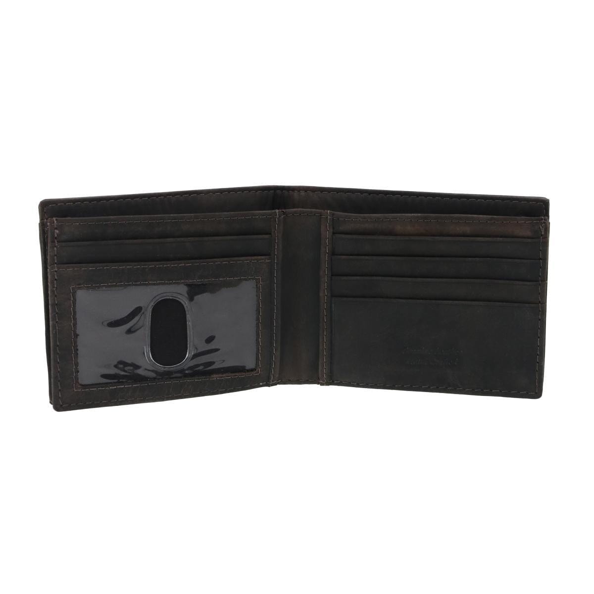 CTM® Men's Leather Expandable Bill Slot Bifold Wallet - Charcoal