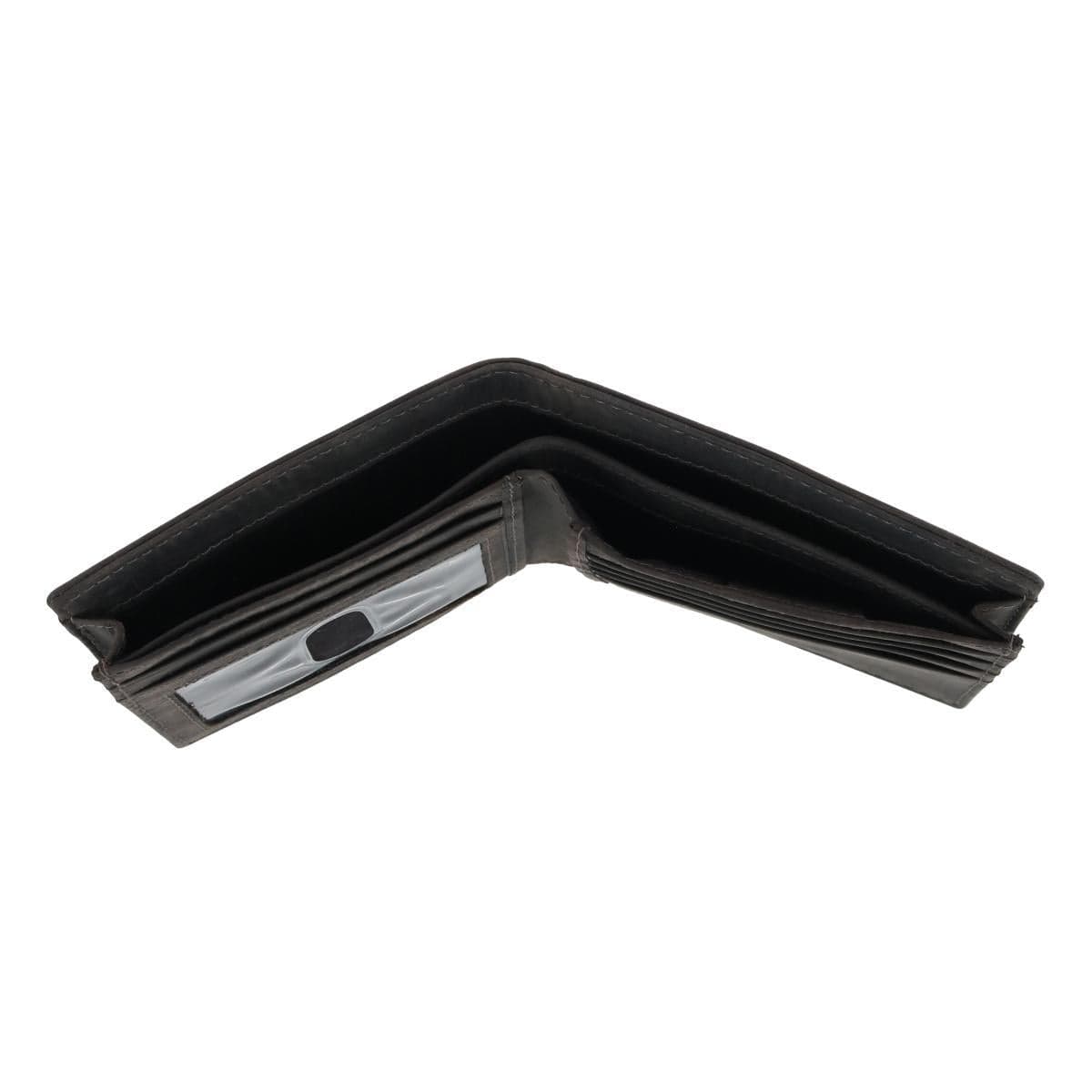 CTM® Men's Leather Expandable Bill Slot Bifold Wallet - Charcoal