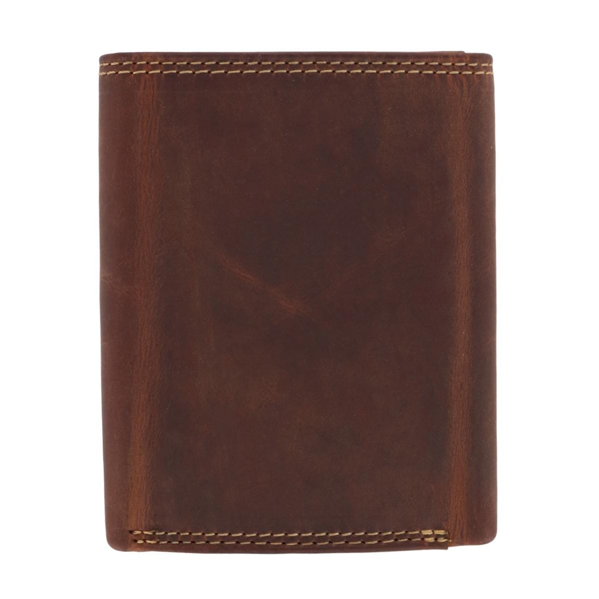 CTM® Men's Leather Contrast Stitch Trifold Wallet - Charcoal