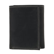 Men's Leather Contrast Stitch Trifold Wallet