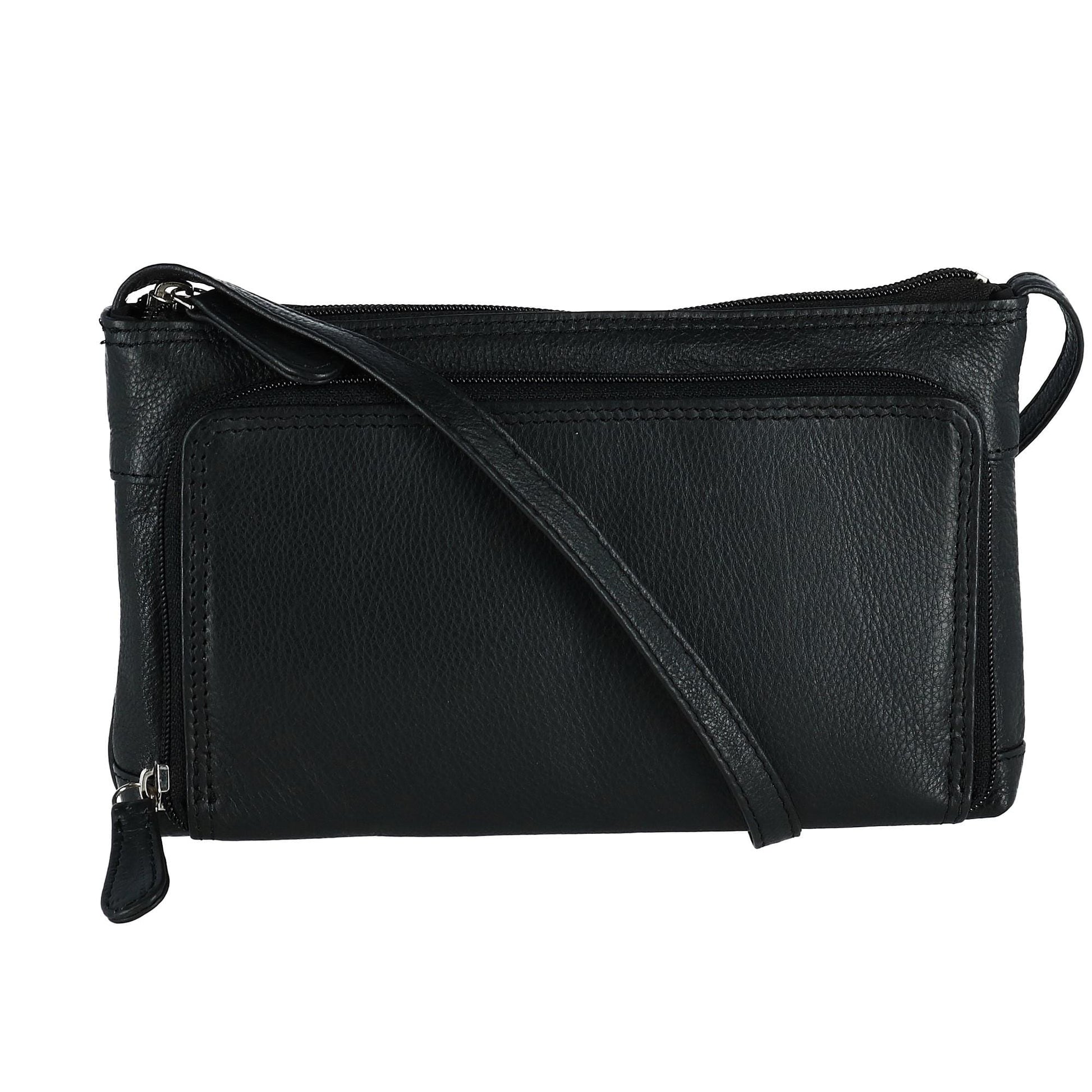 CTM® Women's Leather Organizer Crossbody Handbag - Women's Leather Organizer Crossbody Handbag