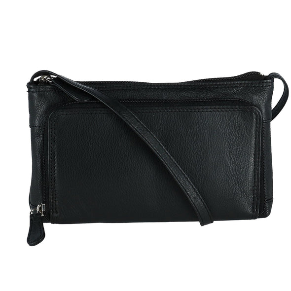 Women's Leather Organizer Crossbody Handbag