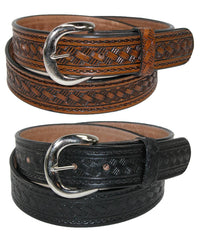Brown Basketweave and Black Plain