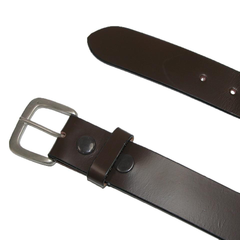 CTM® Men's Leather Removable Buckle Belts (Pack of 2) - Brown Basketweave and Brown Plain