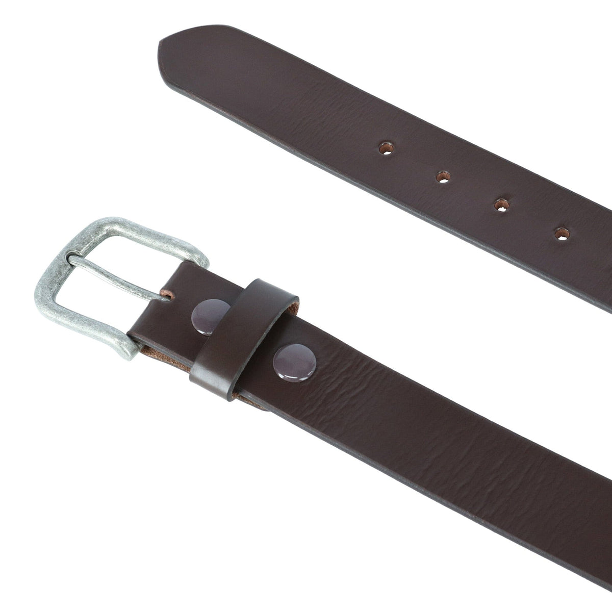 CTM® Men's Leather 1 3/8 Inch Removable Buckle Bridle Belt - Brown