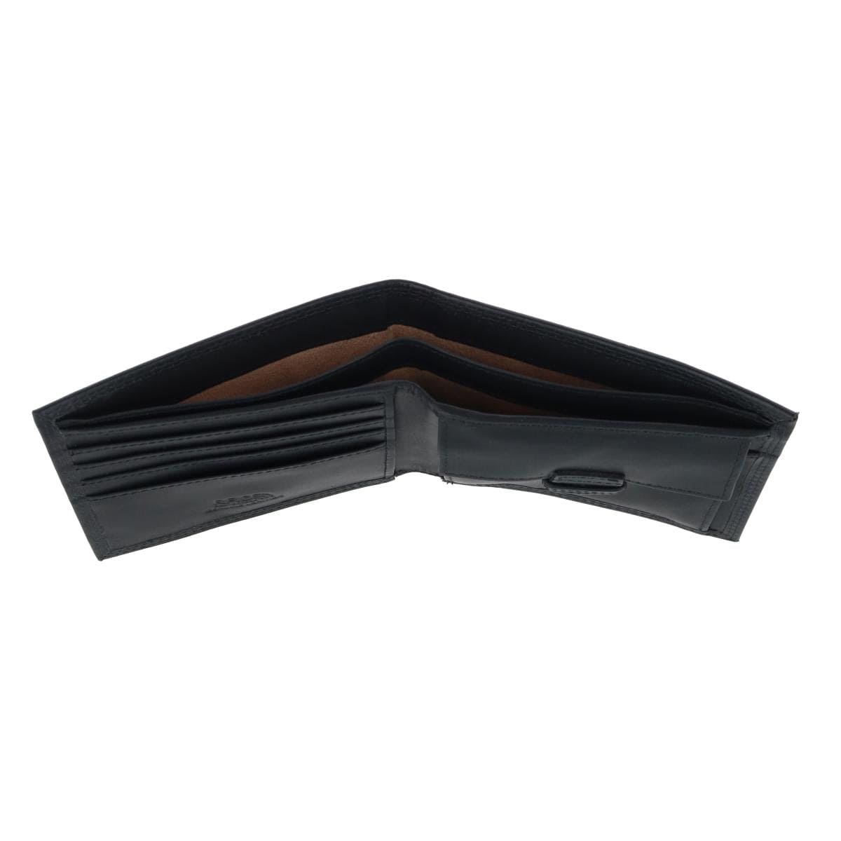 CTM® Men's Pull Up Leather Bifold Wallet with Coin Pocket - Black