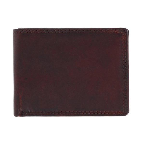Men's RFID Vintage Leather Bifold Wallet with ID Flap