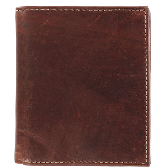 Men's Oil Pull Up Leather Hipster Bifold Wallet