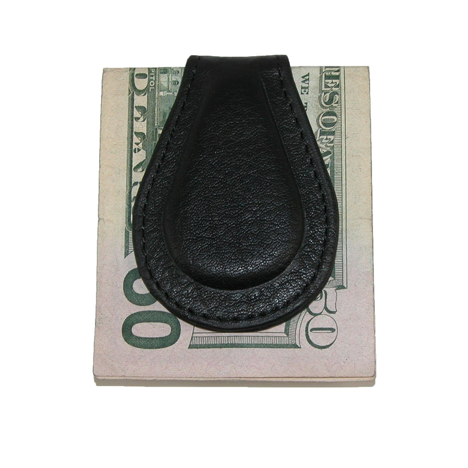 Paul & Taylor Men's Leather Magnetic Money Clip - Black