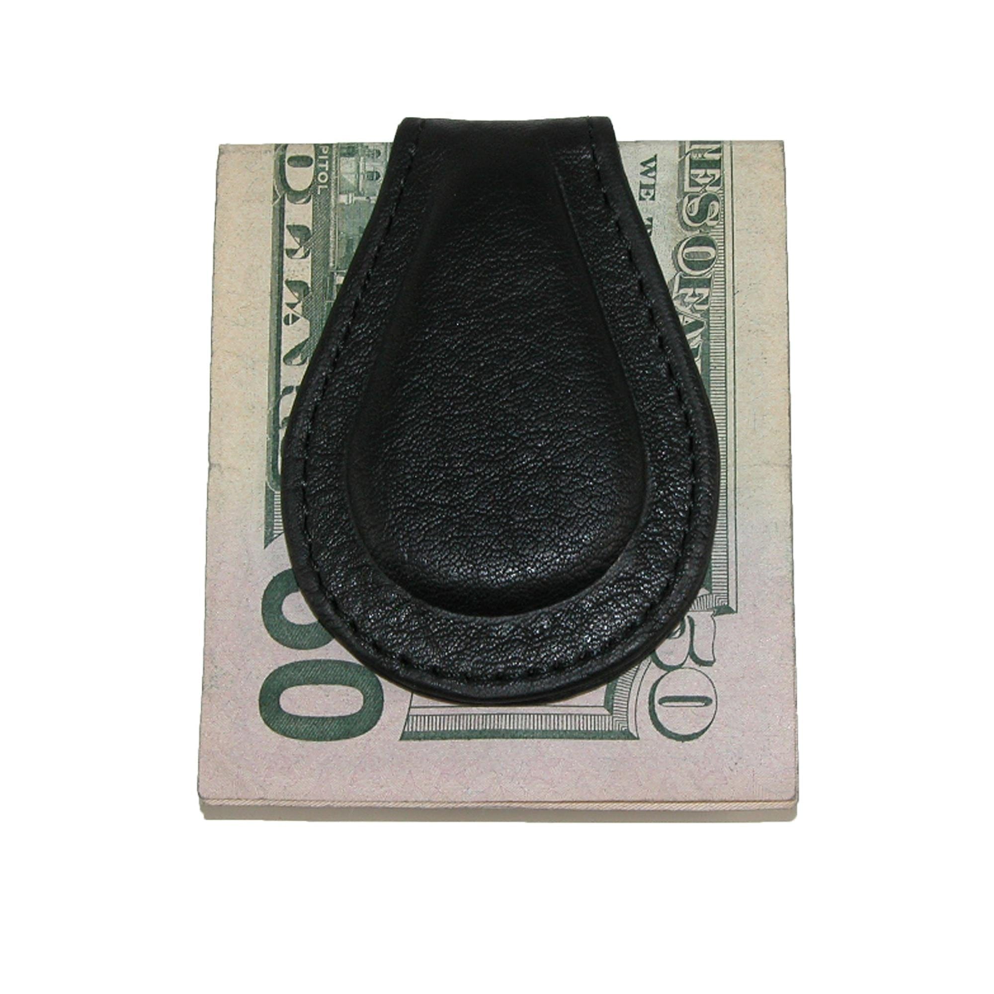 Paul & Taylor Men's Leather Magnetic Money Clip - Black