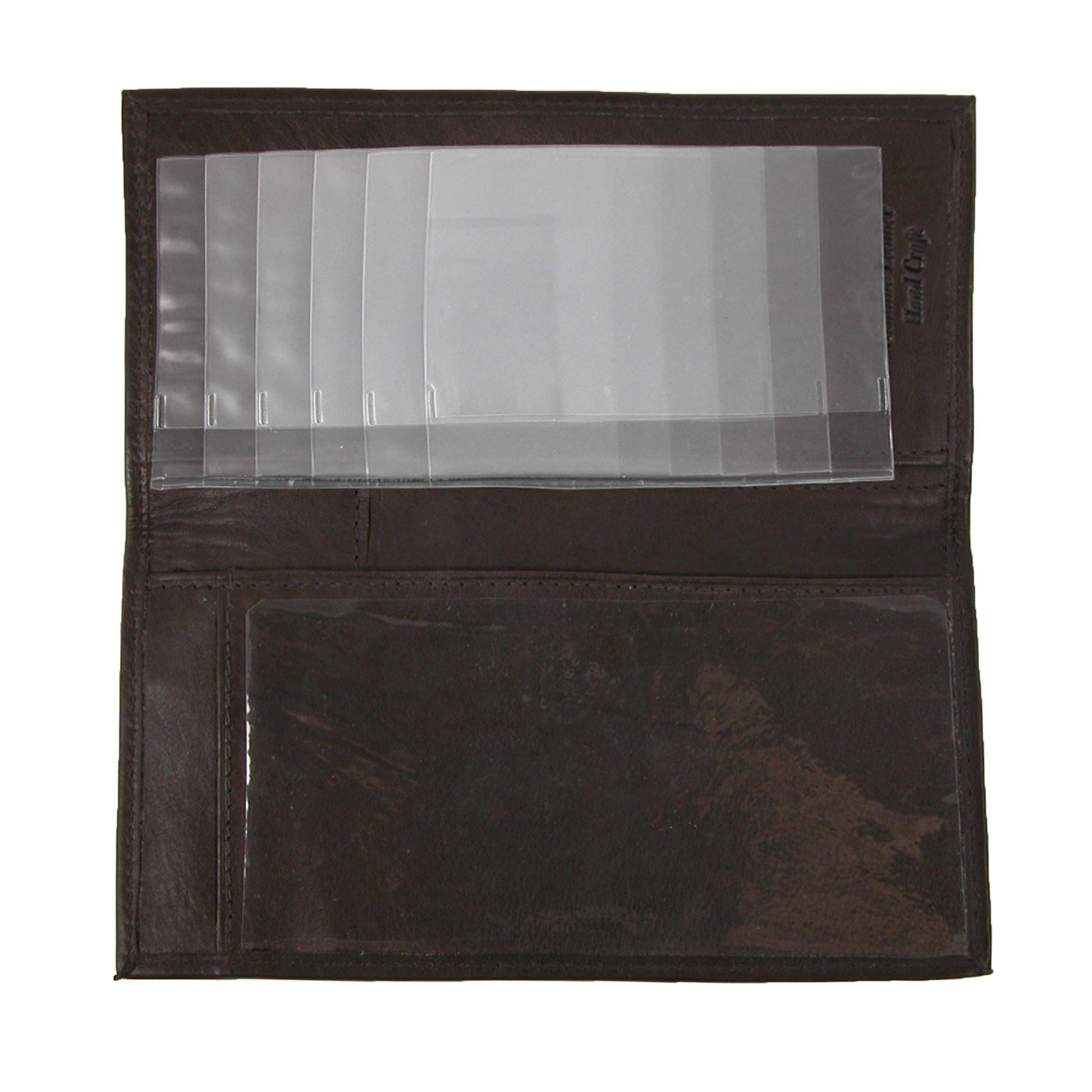 Paul & Taylor Leather Checkbook Cover Wallet - Brown