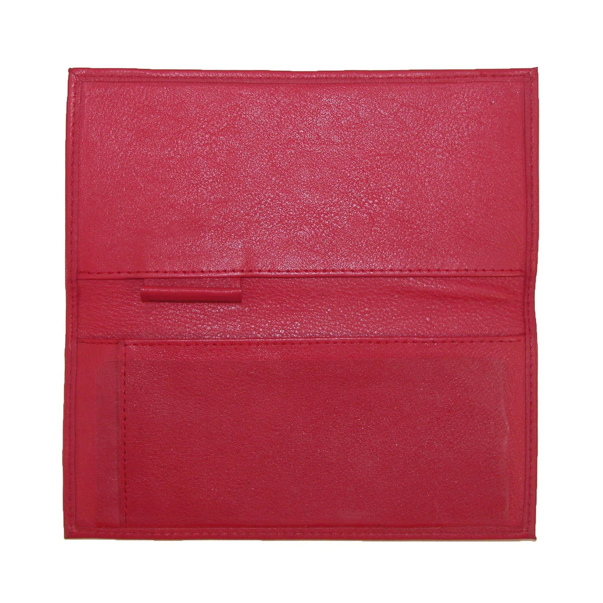 Paul & Taylor Leather Checkbook Cover Wallet - Red