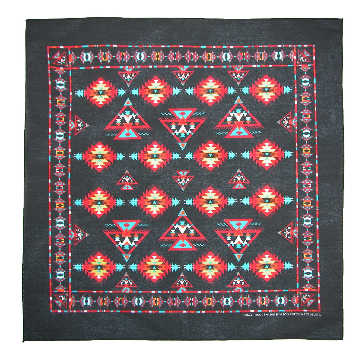 CTM® Apache Southwest Print Bandana - Black