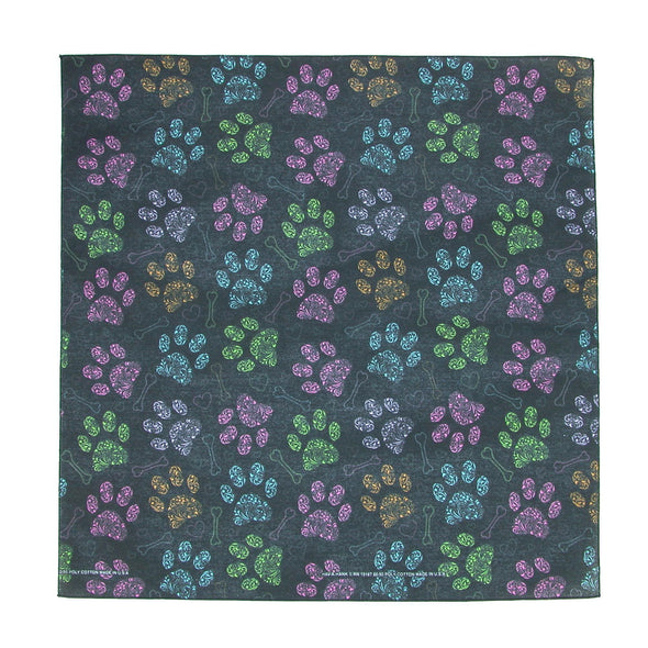 Colorful Dog Paw Print Bandana