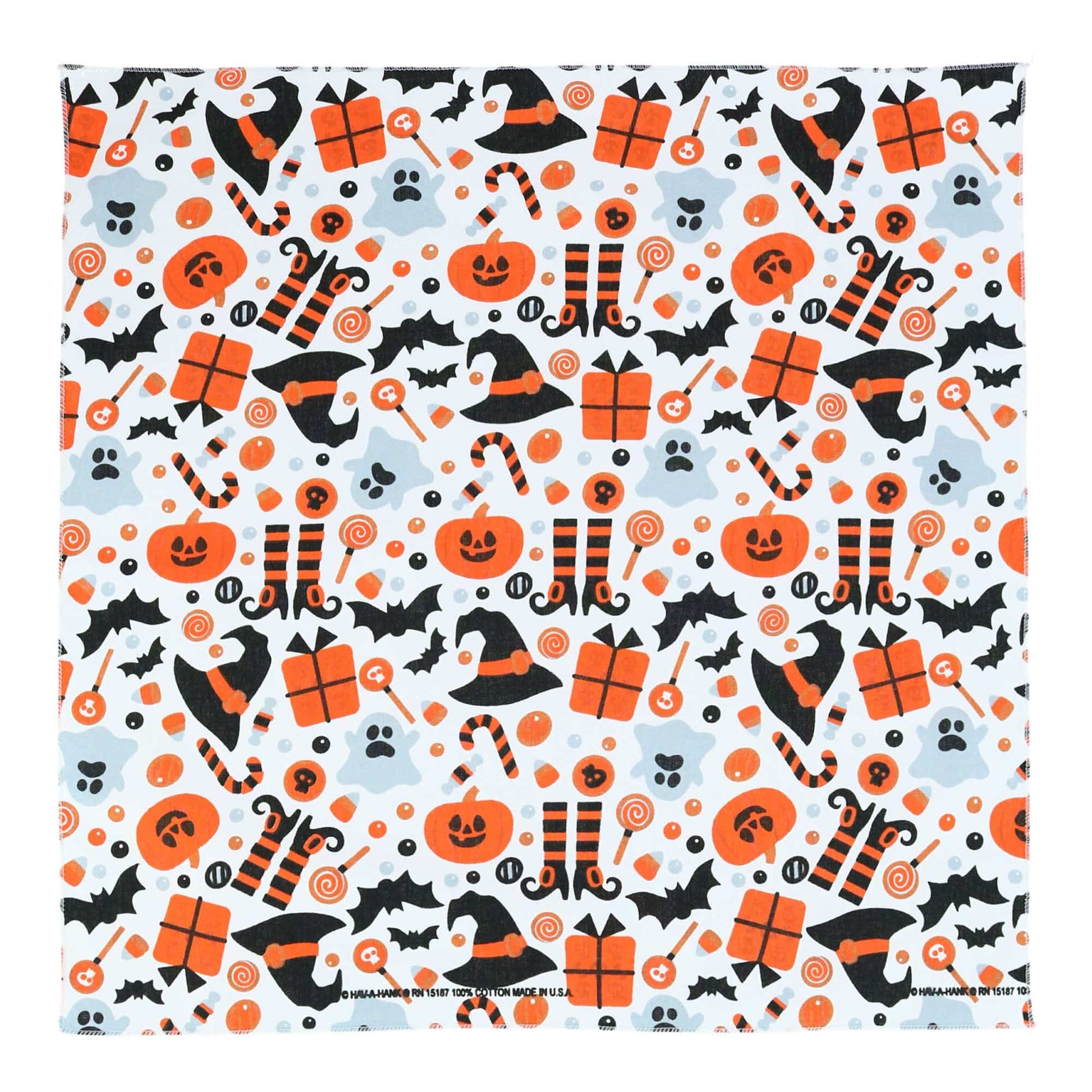 CTM® Witches and Hats Halloween Print Holiday Bandana - Witches and Hats Halloween Print Holiday Bandana
