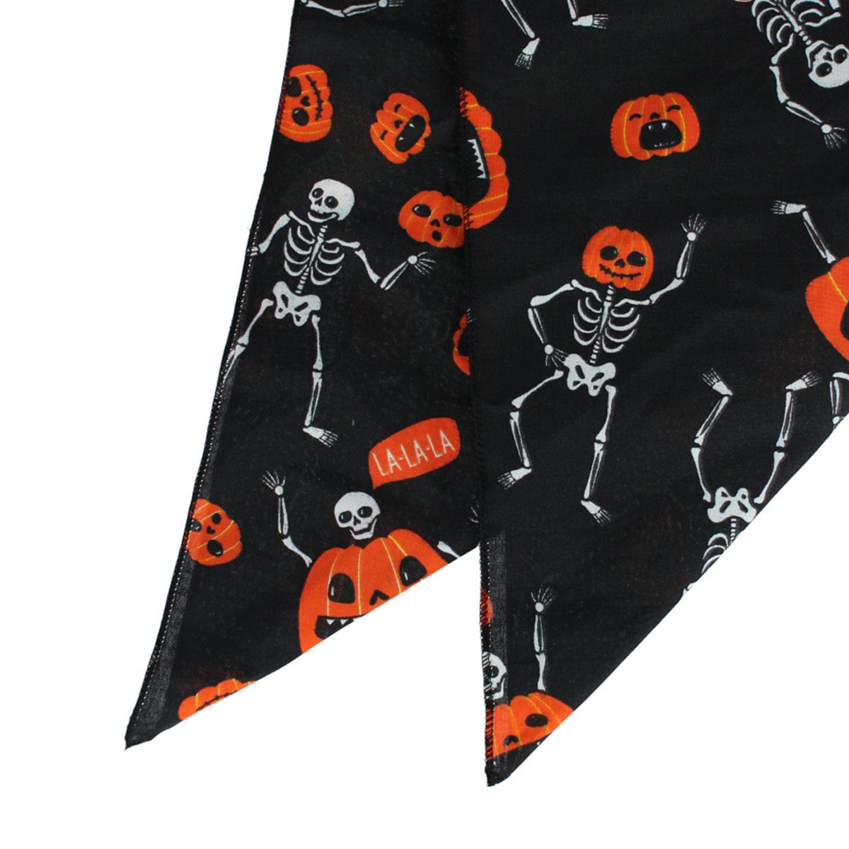 CTM® Glow in the Dark Skeletons and Pumpkins Halloween Print Holiday Bandana - Black